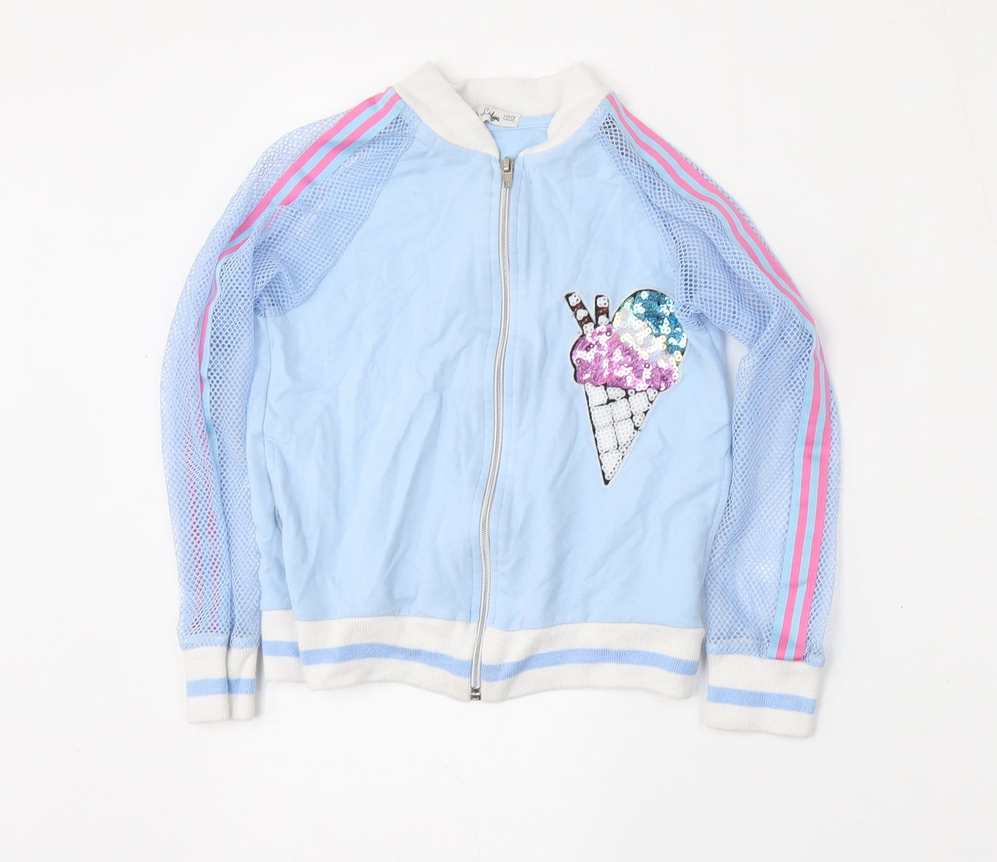 Little Lady Girls Blue   Bomber Jacket Jacket Size 7-8 Years  Zip