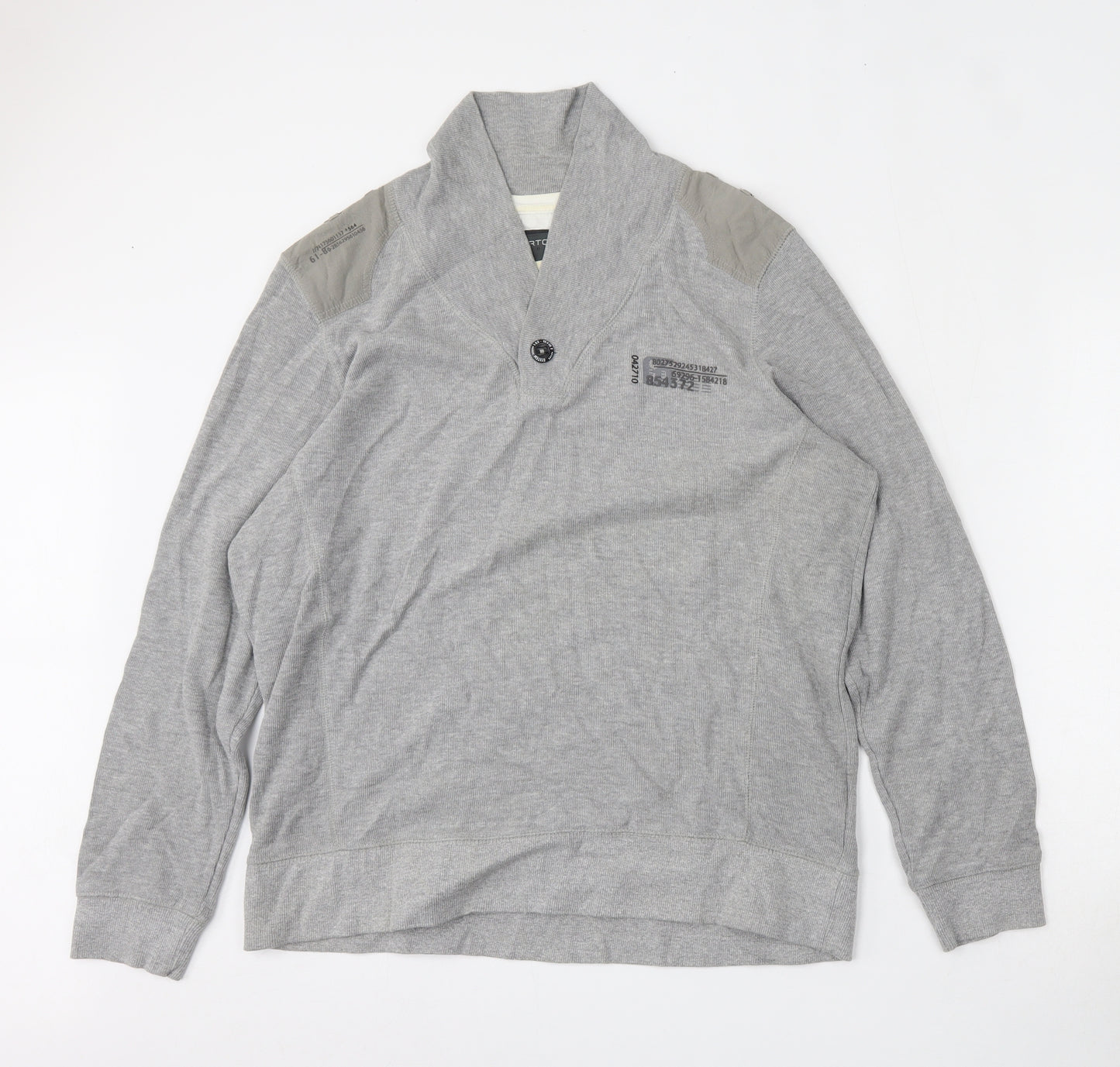 Burton Mens Grey Mock Neck  Cotton Pullover Jumper Size XL