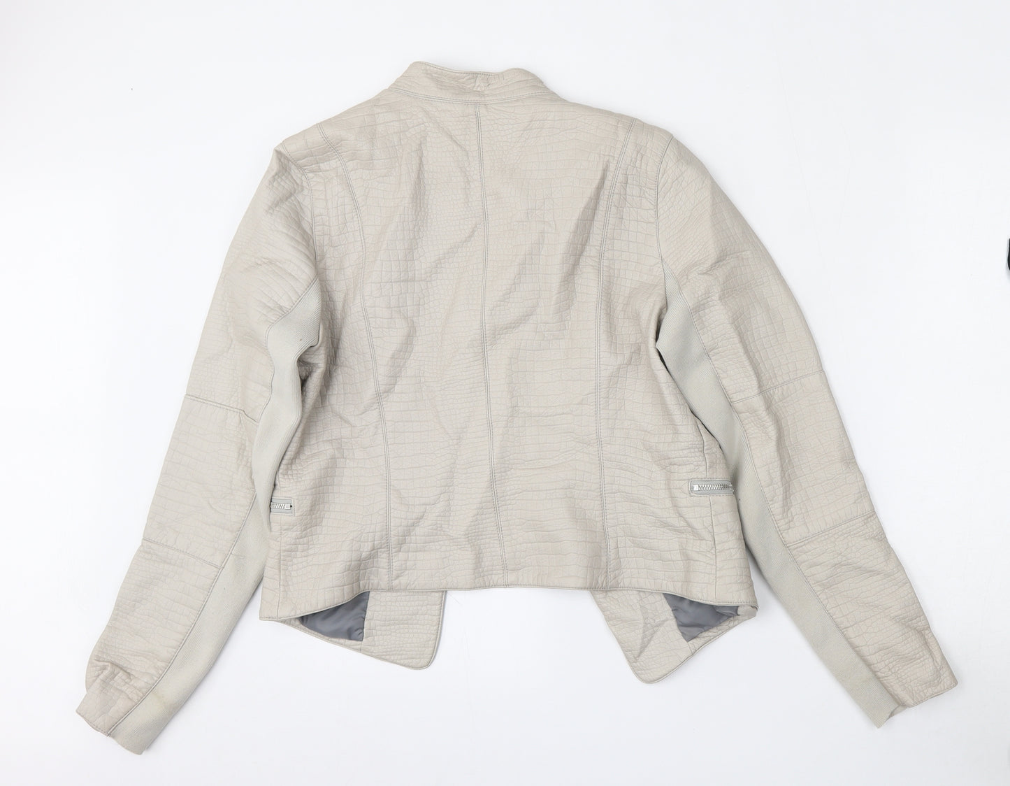 River Island Womens Beige   Jacket  Size 14   - Faux Leather Jacket