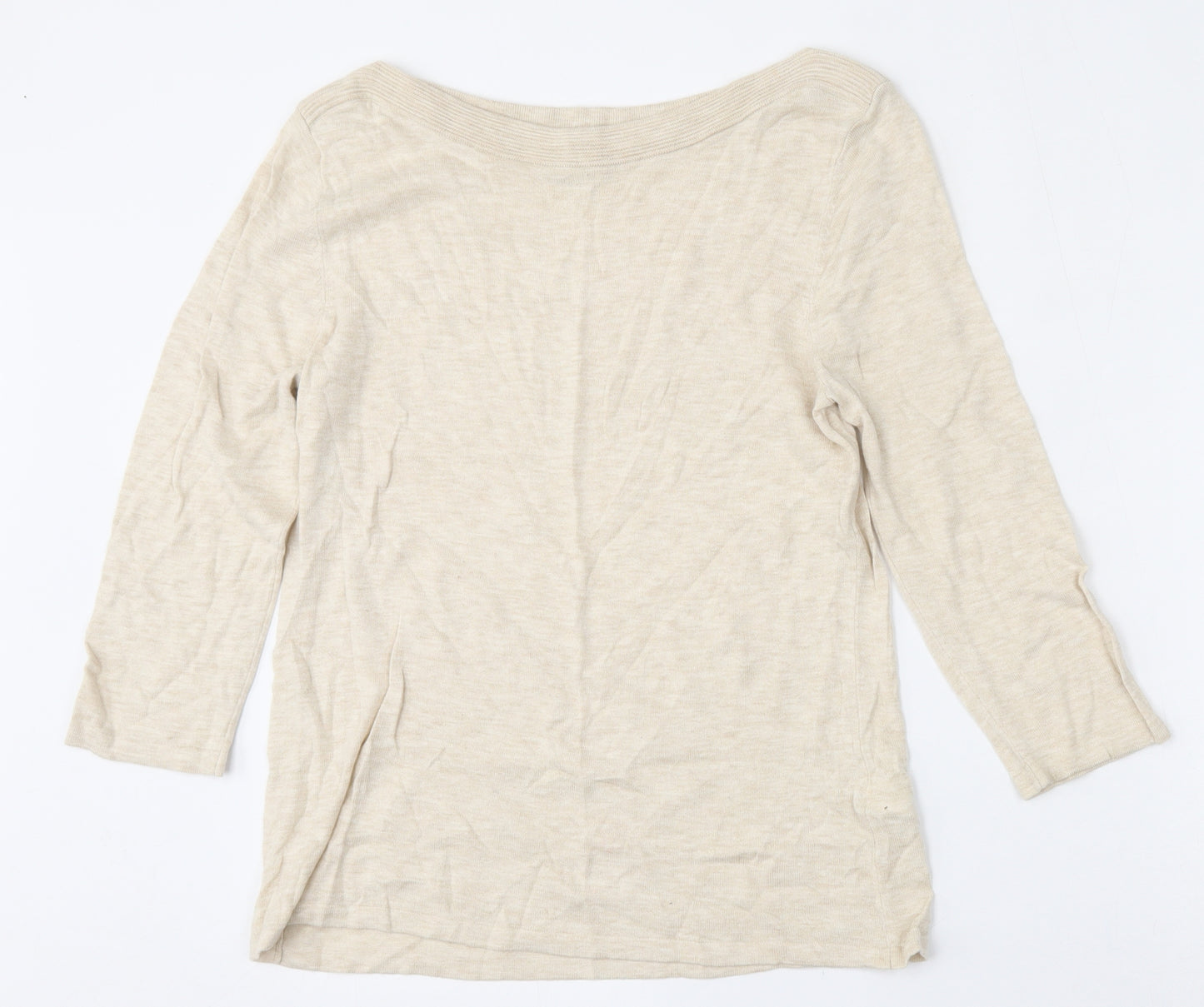 NEXT Womens Beige Boat Neck  Cotton Pullover Jumper Size 12