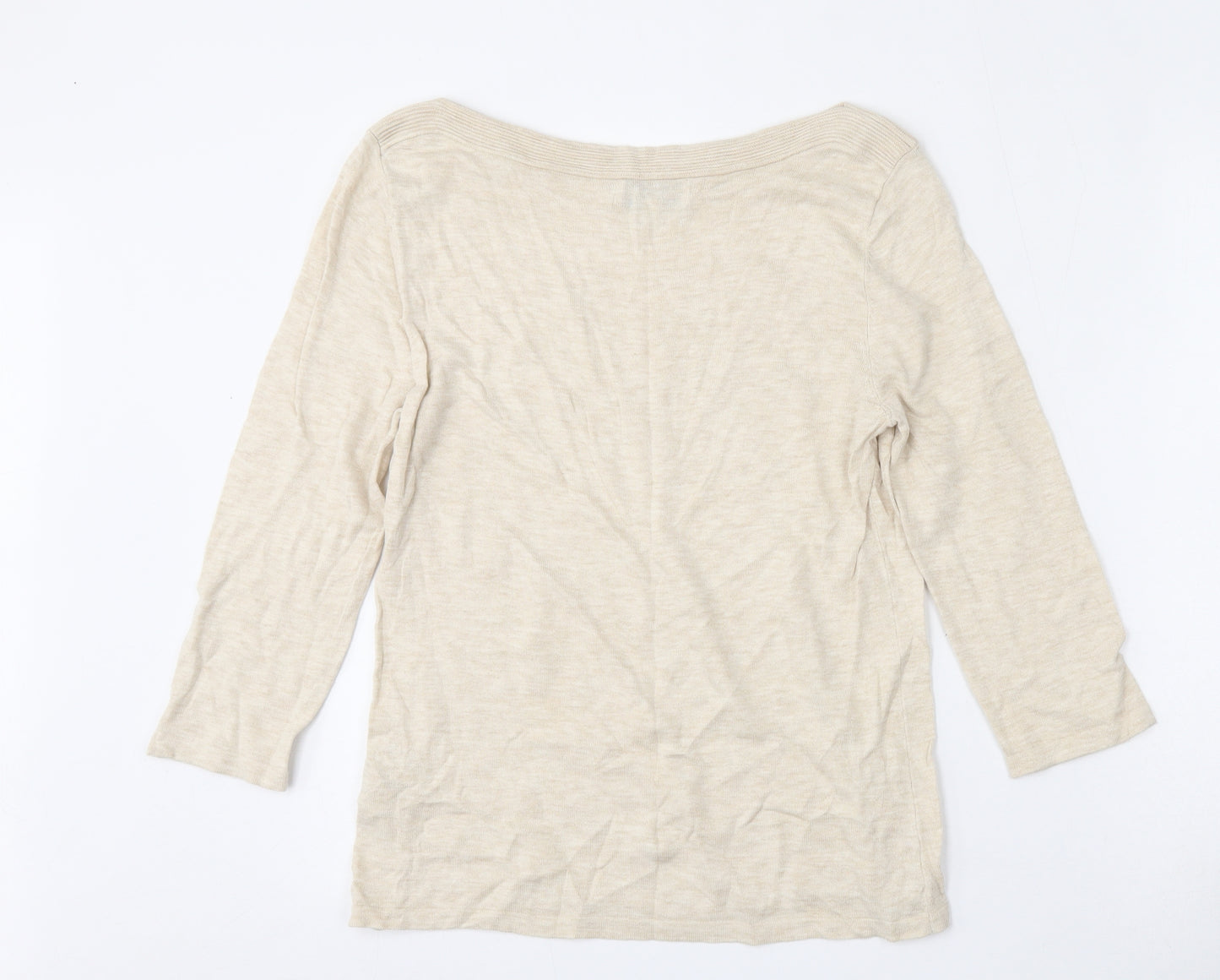 NEXT Womens Beige Boat Neck  Cotton Pullover Jumper Size 12