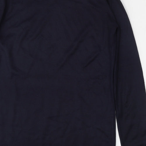 Brave Soul Mens Blue V-Neck  Acrylic Pullover Jumper Size S