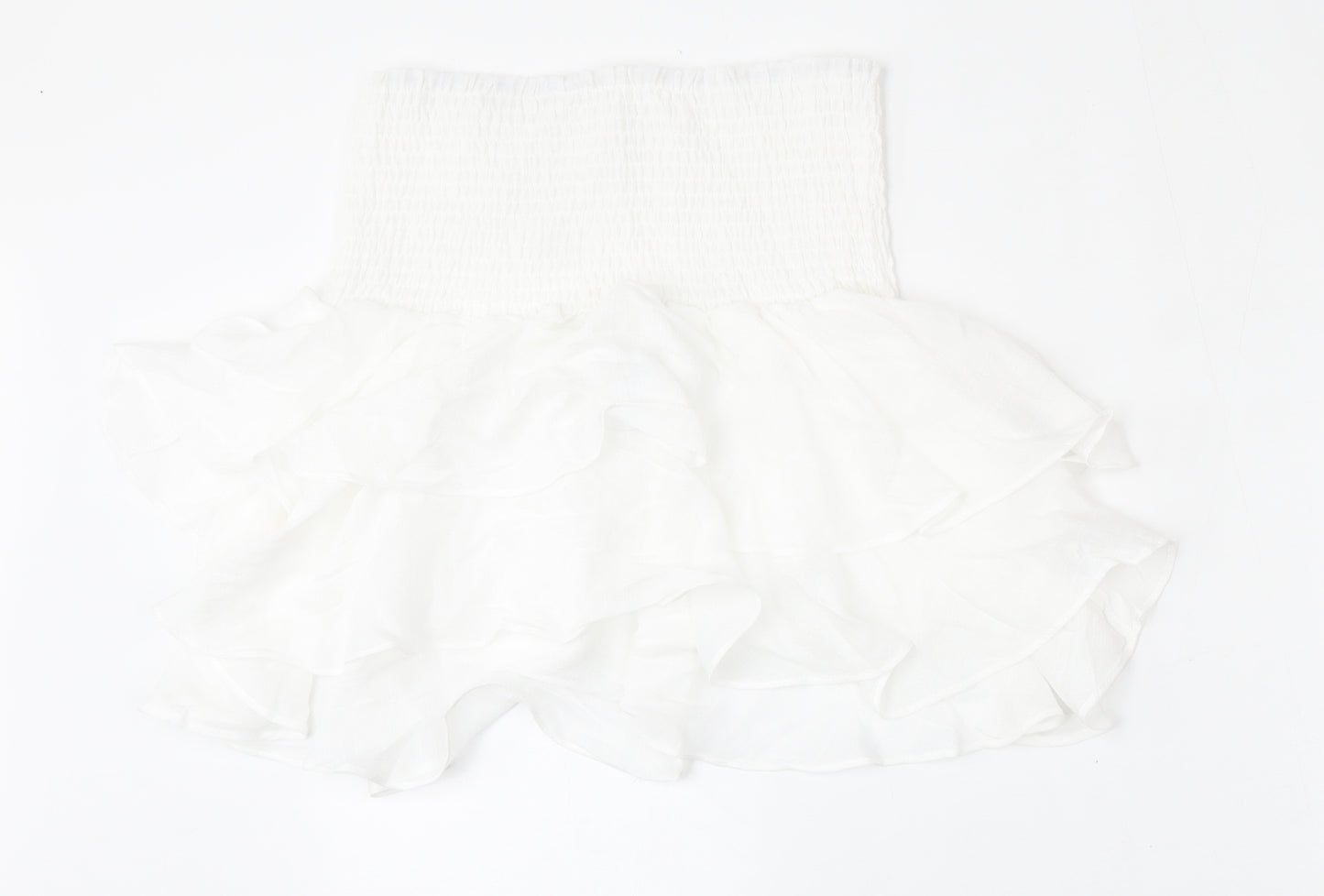 SheIn Womens White  Polyester Skater Skirt Size M