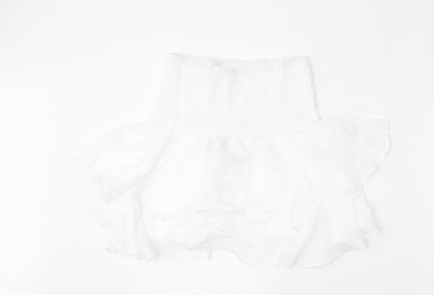 SheIn Womens White  Polyester Skater Skirt Size M