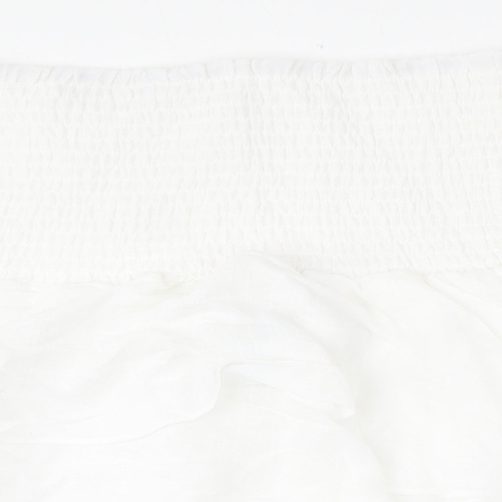 SheIn Womens White  Polyester Skater Skirt Size M