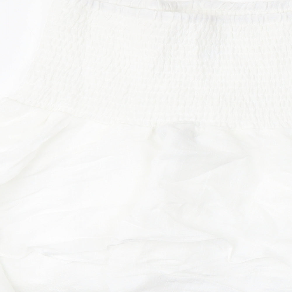 SheIn Womens White  Polyester Skater Skirt Size M