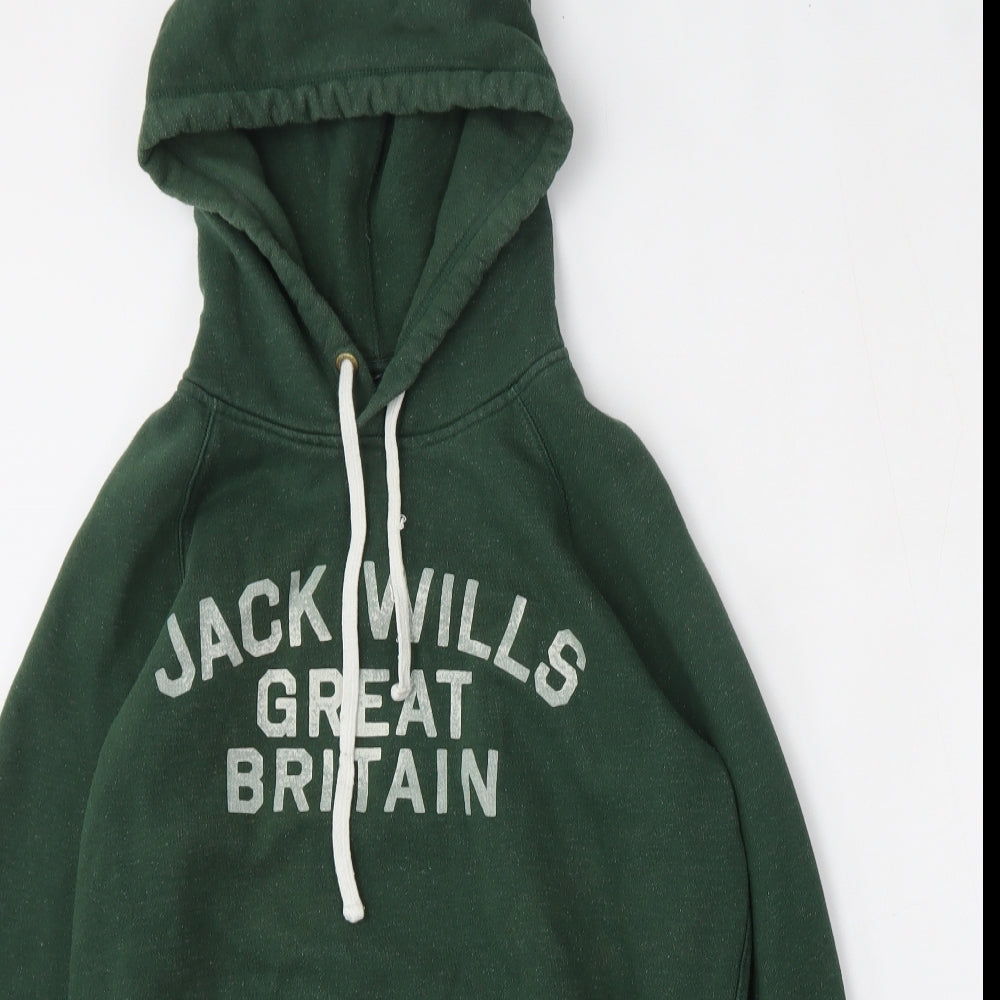 Jack Wills Mens Green  Cotton Pullover Hoodie Size M