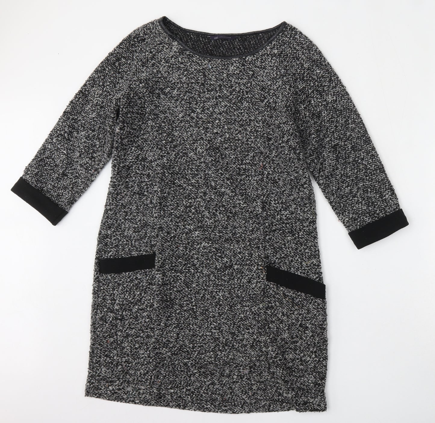 Marks and Spencer Womens Grey Round Neck  Polyester Pullover Jumper Size 12