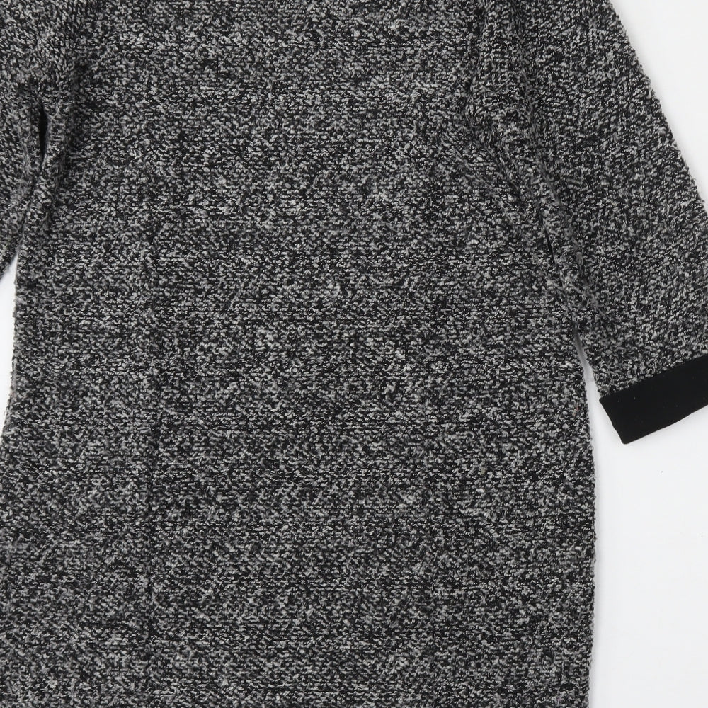 Marks and Spencer Womens Grey Round Neck  Polyester Pullover Jumper Size 12