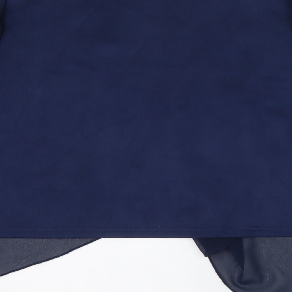 Mela London Womens Blue V-Neck  Polyester Cardigan Jumper Size S