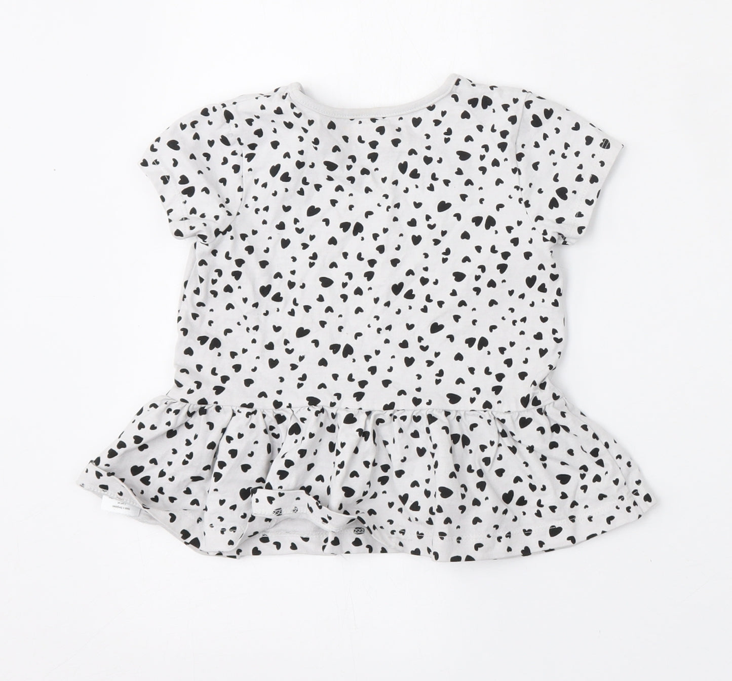 George Girls Grey Geometric Cotton Skater Dress  Size 3-4 Years  Round Neck