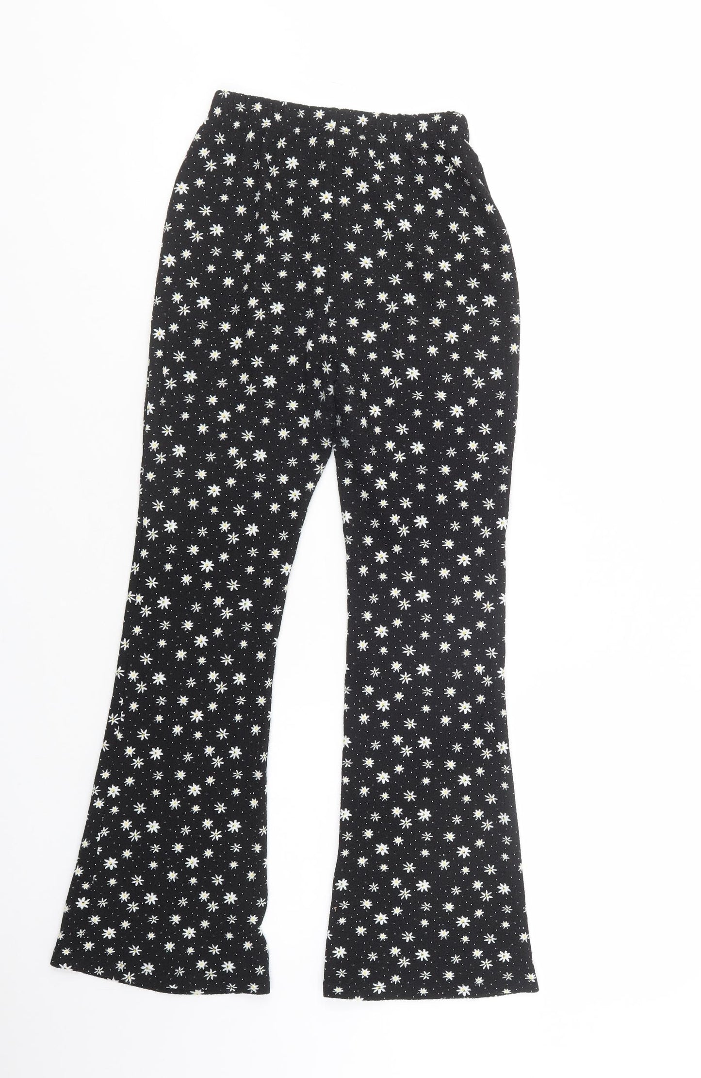 Matalan Girls Black Floral Polyester Jogger Trousers Size 11 Years  Regular