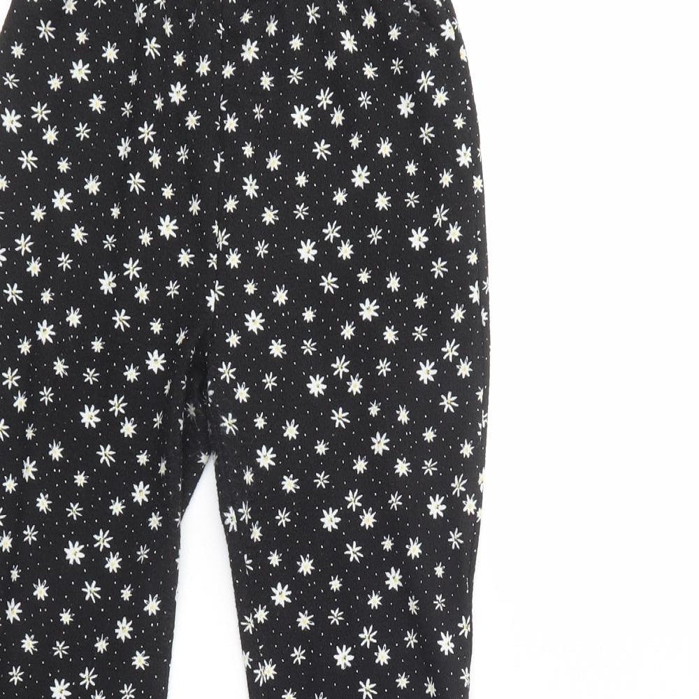 Matalan Girls Black Floral Polyester Jogger Trousers Size 11 Years  Regular
