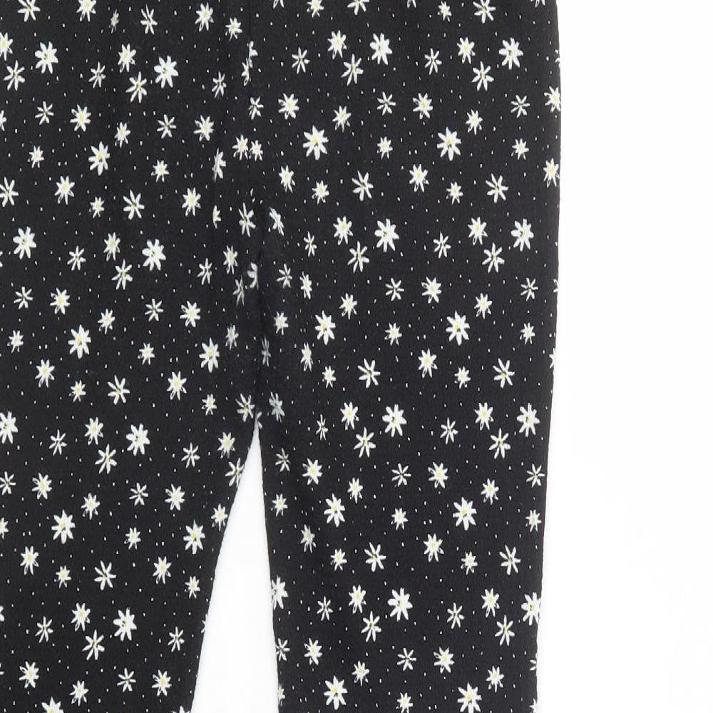 Matalan Girls Black Floral Polyester Jogger Trousers Size 11 Years  Regular