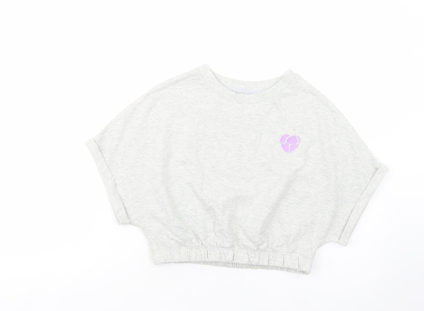 NEXT Girls Grey  Cotton Pullover Sweatshirt Size 11 Years  Pullover - Cropped