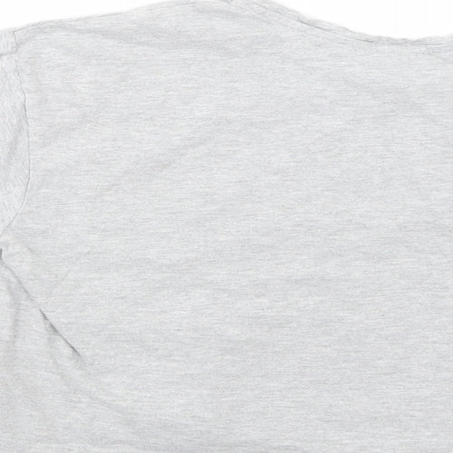 New Look Womens Grey  Cotton Cropped T-Shirt Size S Crew Neck - Hedgehugs