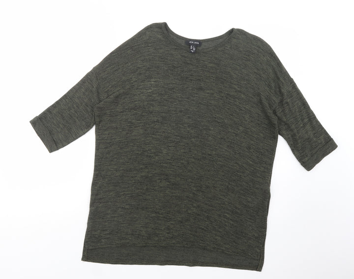 New Look Womens Green Boat Neck Viscose Pullover Jumper Size S