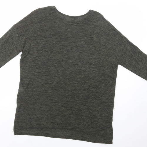 New Look Womens Green Boat Neck  Viscose Pullover Jumper Size S