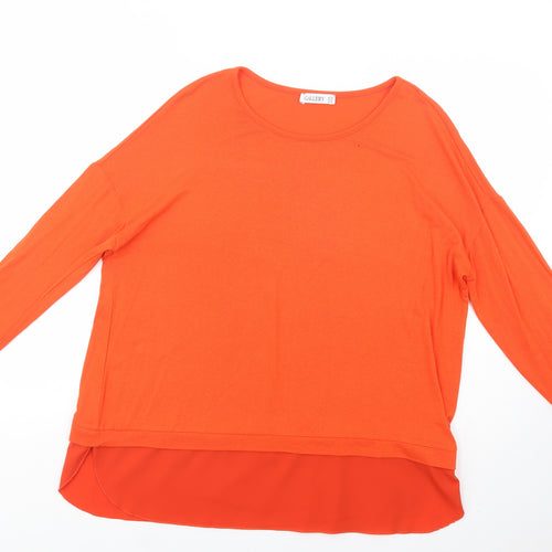 Gallery Womens Orange Boat Neck  Viscose Pullover Jumper Size 16
