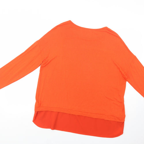 Gallery Womens Orange Boat Neck  Viscose Pullover Jumper Size 16