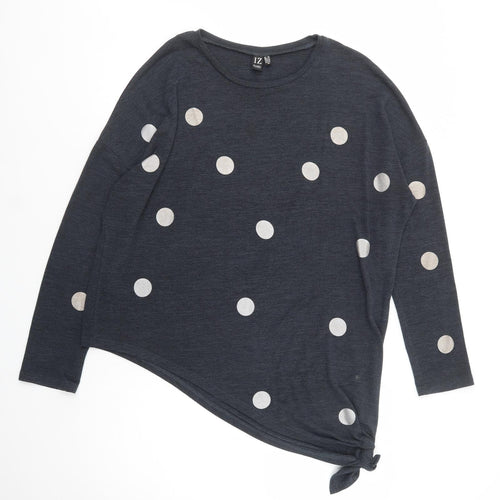 Izabel London  Womens Blue Boat Neck Polka Dot Viscose Pullover Jumper Size 16