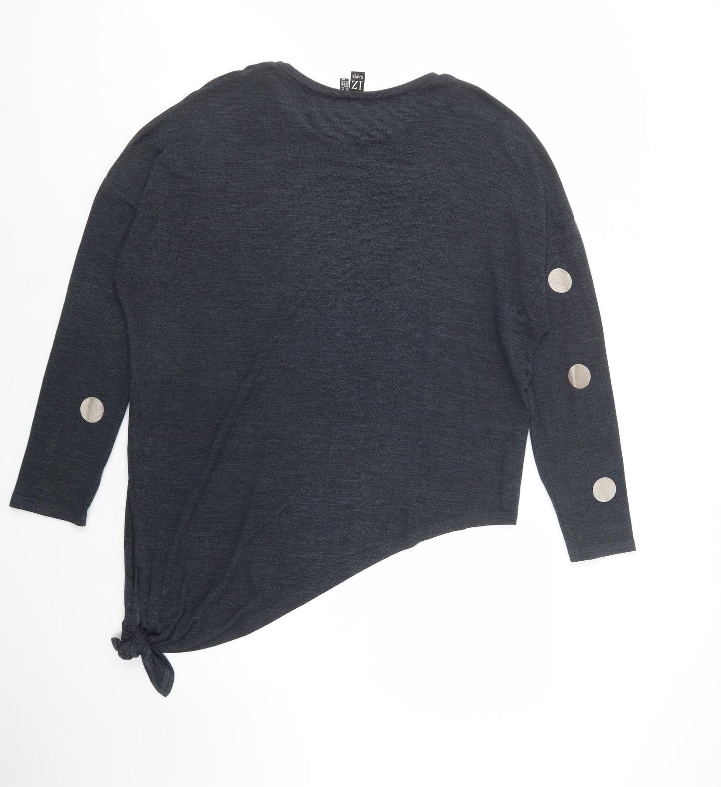 Izabel London  Womens Blue Boat Neck Polka Dot Viscose Pullover Jumper Size 16