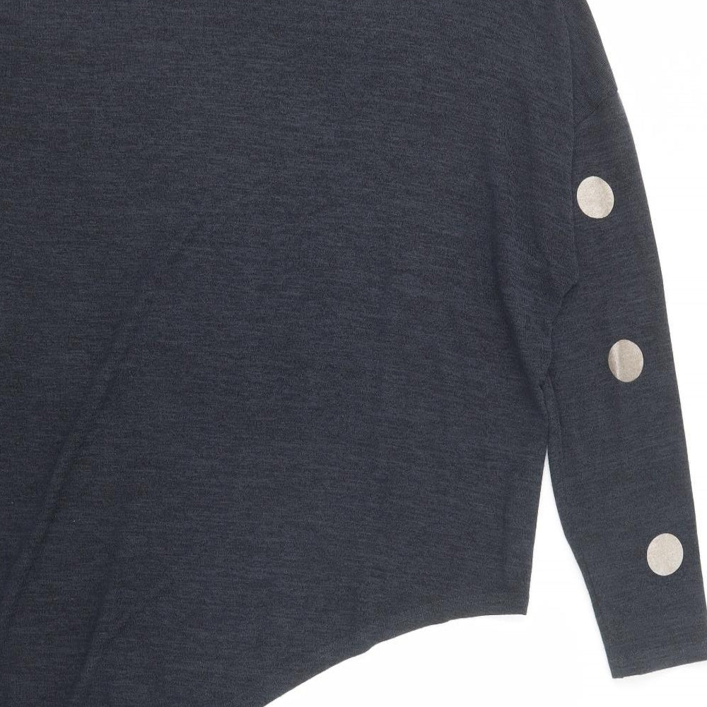 Izabel London  Womens Blue Boat Neck Polka Dot Viscose Pullover Jumper Size 16