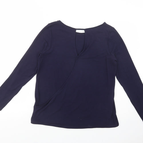 NEXT Womens Blue  Polyester Basic Blouse Size 14 Boat Neck - Embellished Neckline