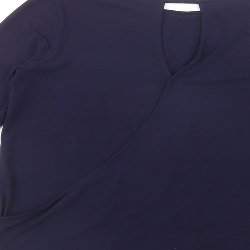 NEXT Womens Blue  Polyester Basic Blouse Size 14 Boat Neck - Embellished Neckline