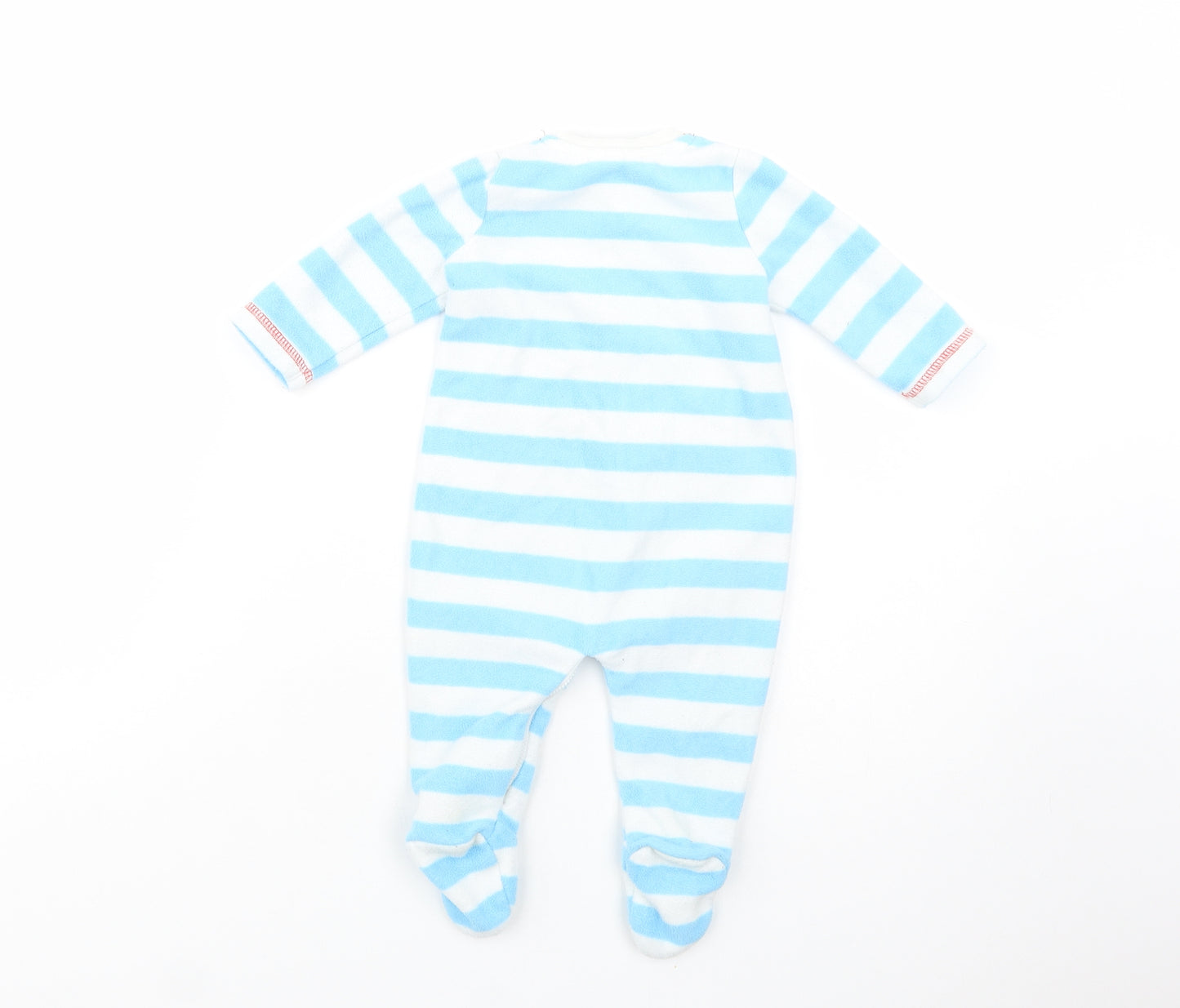 Disney Baby Baby Blue Striped Polyester Babygrow One-Piece Size 3-6 Months  Zip - Winnie the Pooh