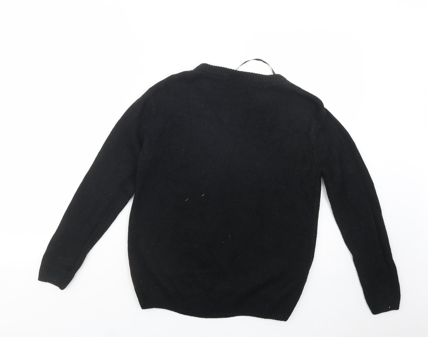 Primark Womens Black Crew Neck  Acrylic Pullover Jumper Size S   - Harry Potter