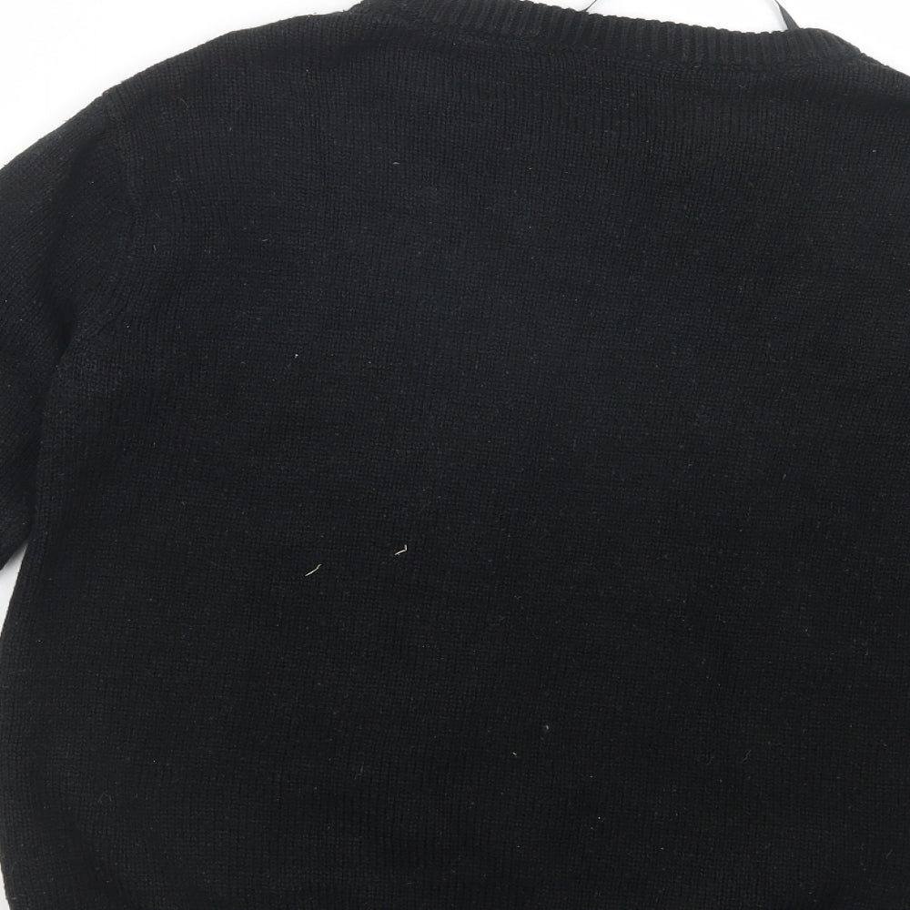 Primark Womens Black Crew Neck  Acrylic Pullover Jumper Size S   - Harry Potter