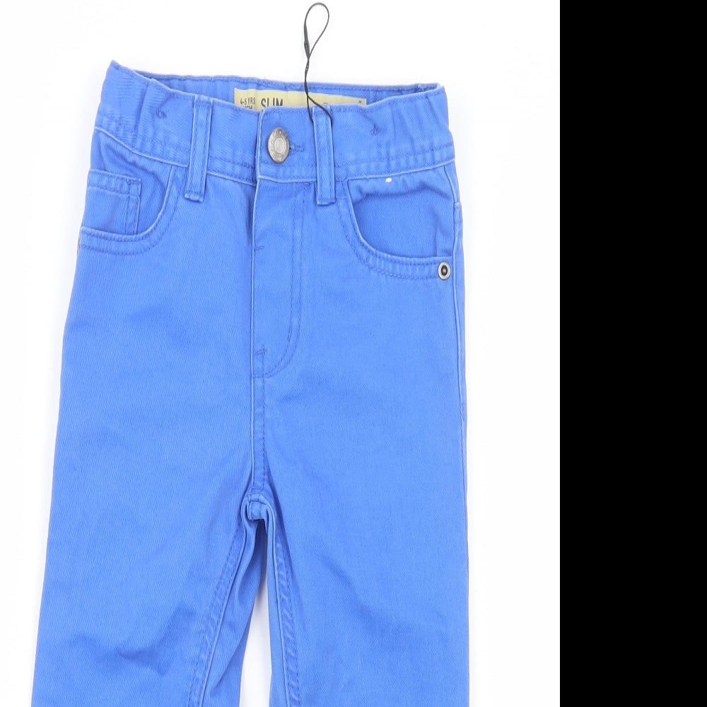 Denim Co. Boys Blue  Cotton Skinny Jeans Size 4-5 Years  Regular Button
