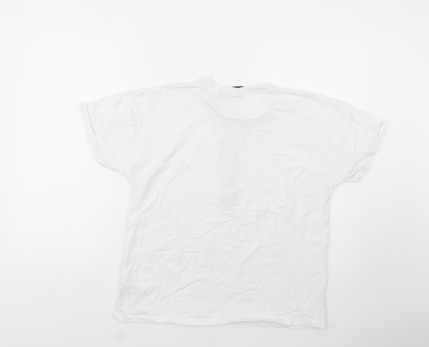 Primark Womens White  Cotton Basic T-Shirt Size 10 Crew Neck - Harry Potter