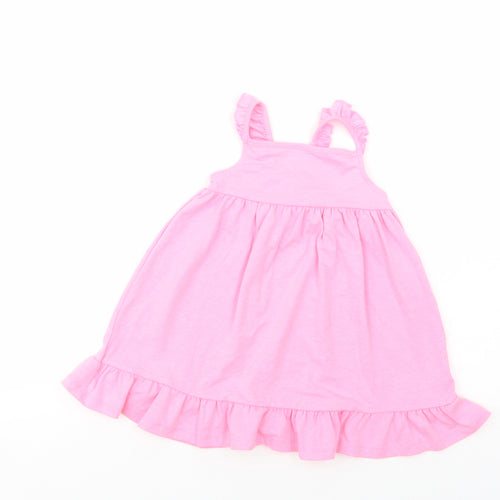 F&F Baby Pink  Polyester Tank Dress  Size 18 Months  Square Neck Pullover