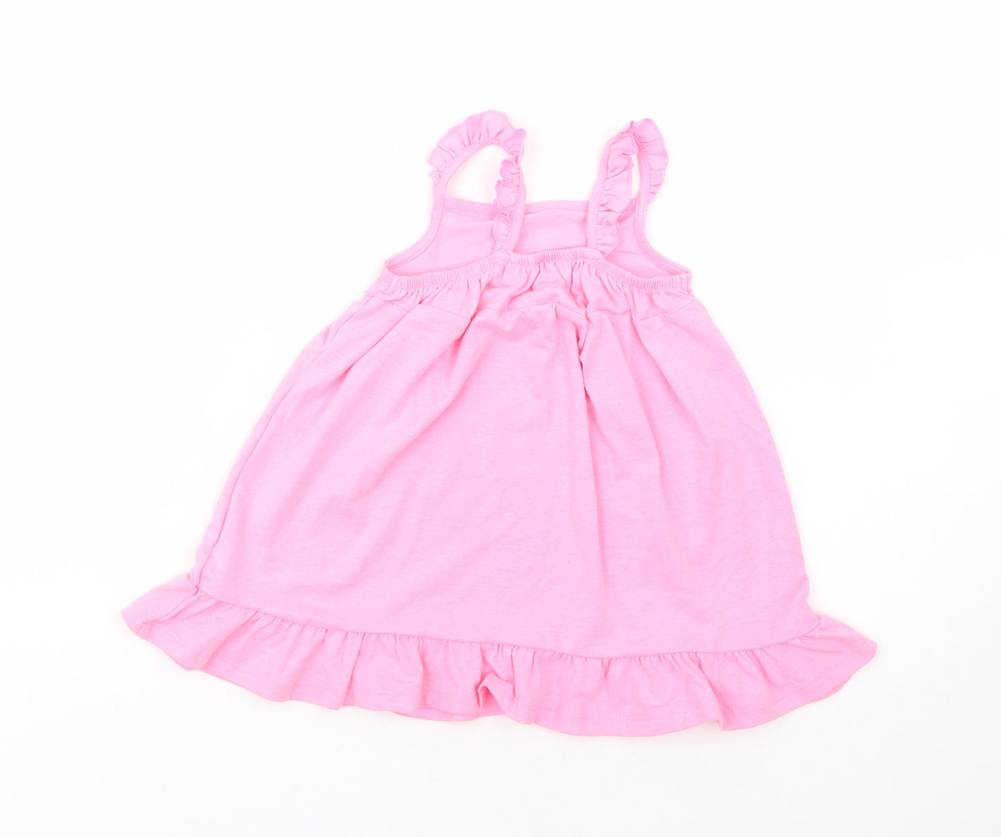 F&F Baby Pink  Polyester Tank Dress  Size 18 Months  Square Neck Pullover