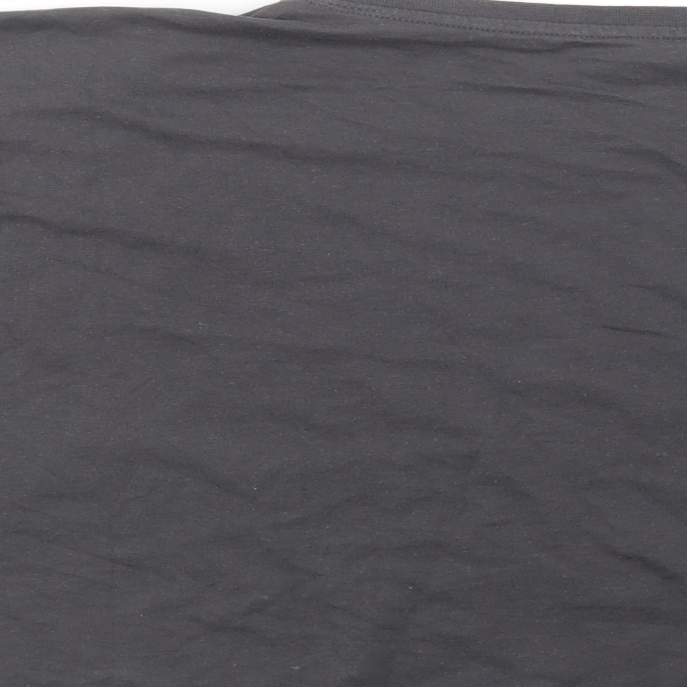 Primark Womens Grey  Cotton Cropped T-Shirt Size 12 Crew Neck - Nirvana