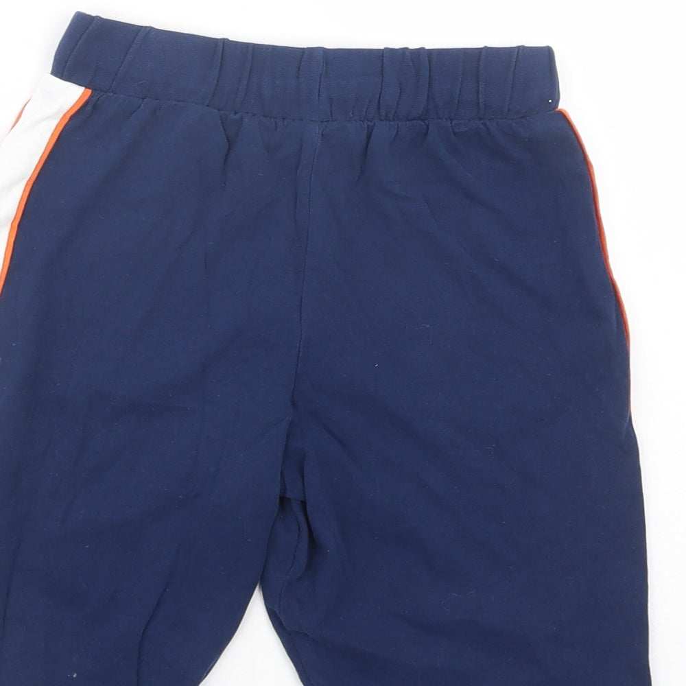 Marks and Spencer Boys Blue  Cotton Sweat Shorts Size 7-8 Years  Regular Drawstring