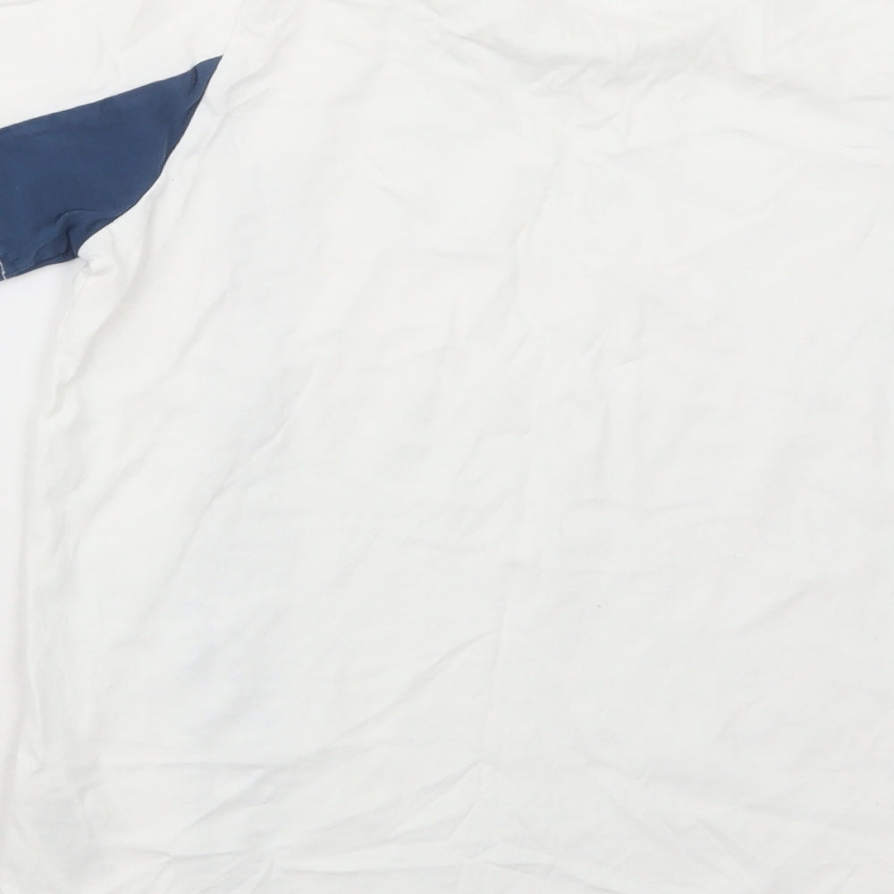 Marks and Spencer Boys White  Cotton Basic T-Shirt Size 10-11 Years Crew Neck Pullover