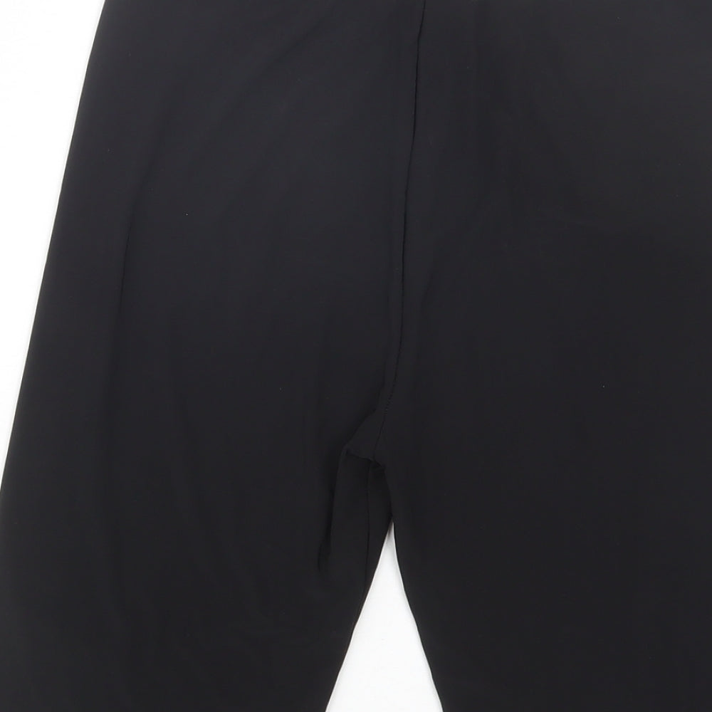 PRETTYLITTLETHING Womens Black  Polyester Compression Shorts Size 10 L11 in Regular
