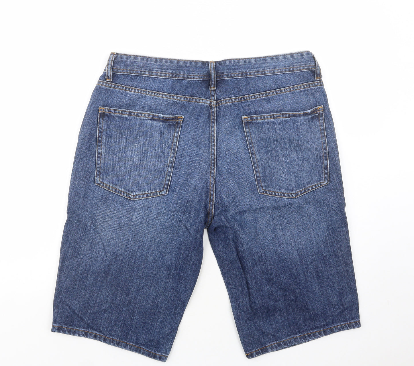 F&F Mens Blue  Cotton Chino Shorts Size 36 in L12 in Regular Button