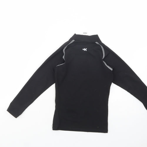 DECATHLON Boys Black  Polyester Kimono T-Shirt Size 6 Years Mock Neck Pullover