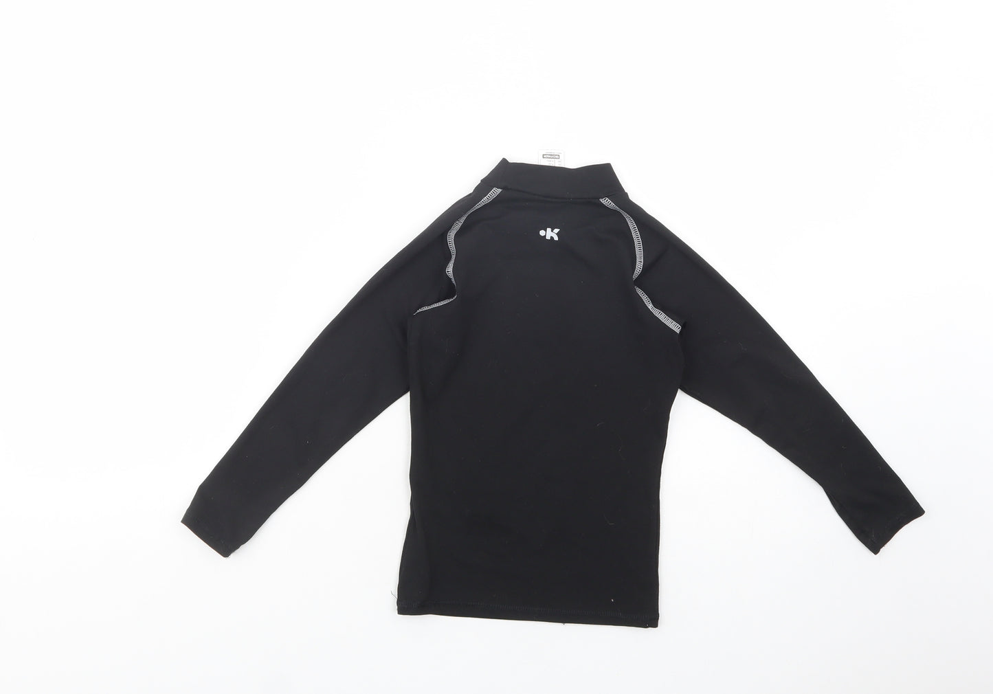 DECATHLON Boys Black  Polyester Kimono T-Shirt Size 6 Years Mock Neck Pullover