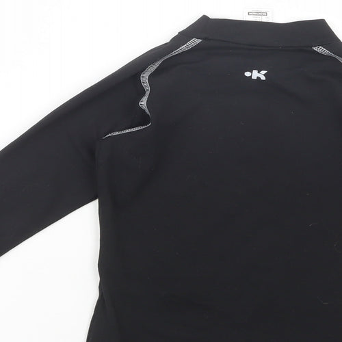 DECATHLON Boys Black  Polyester Kimono T-Shirt Size 6 Years Mock Neck Pullover