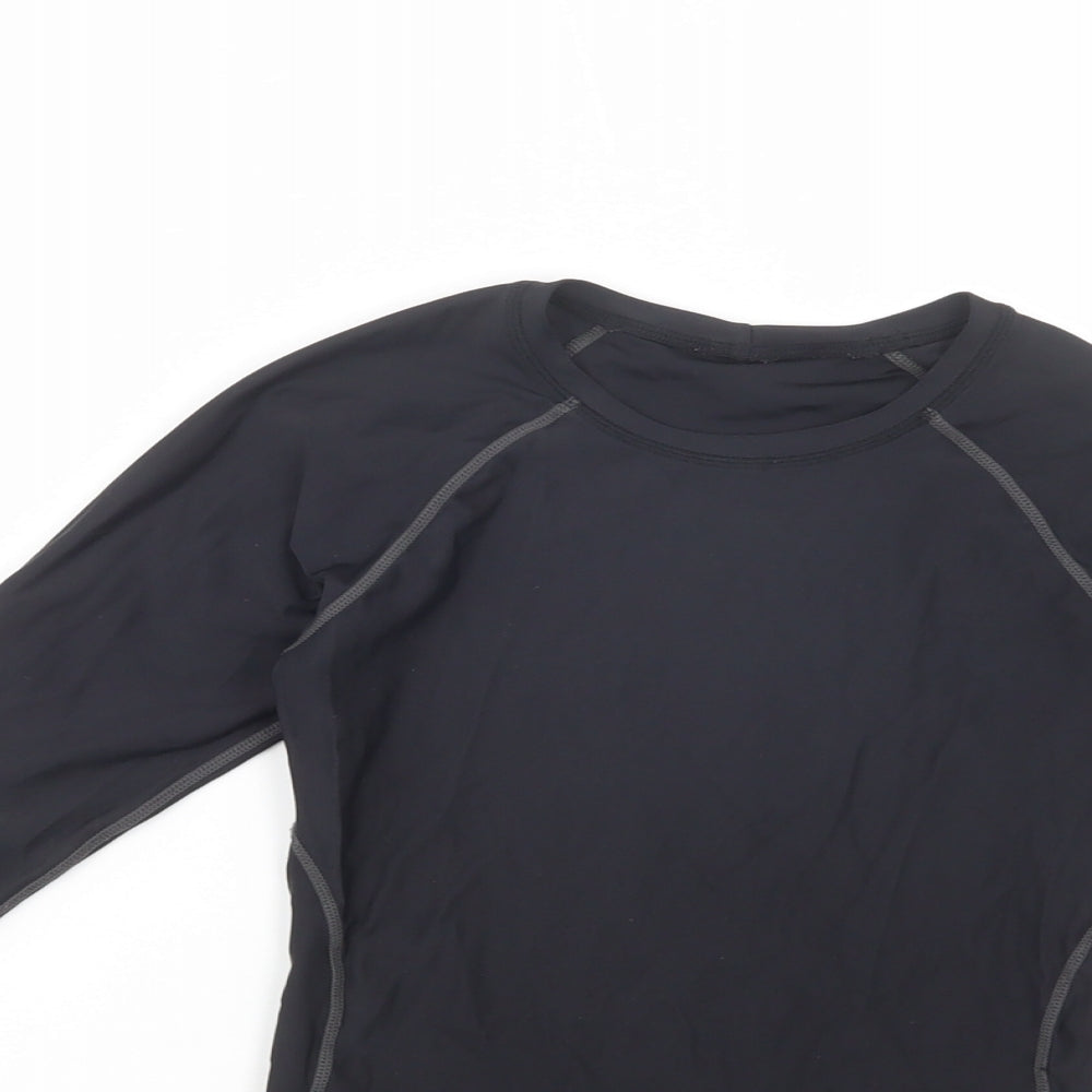 Dunnes Stores Boys Black  Nylon Pullover T-Shirt Size 8-9 Years Crew Neck Pullover