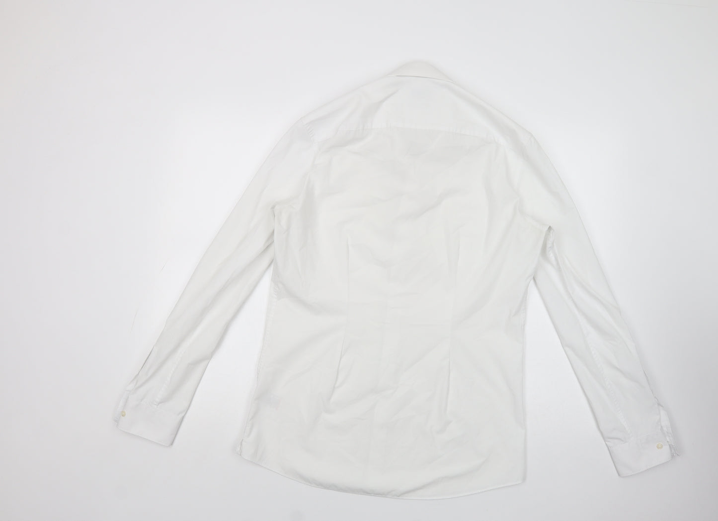 NEXT Mens White  Polyester  Dress Shirt Size 15.5 Collared Button