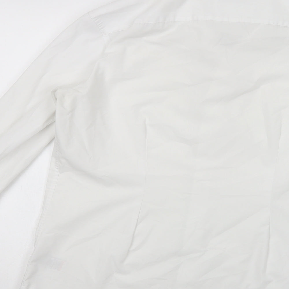 NEXT Mens White  Polyester  Dress Shirt Size 15.5 Collared Button