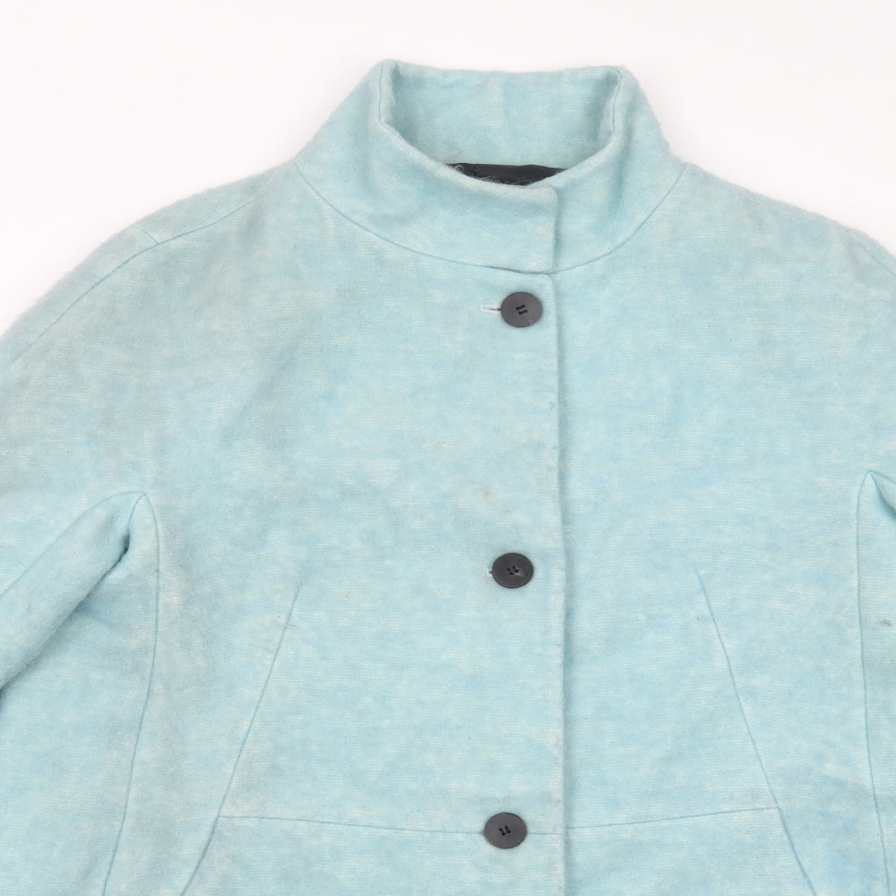 Zara Womens Blue   Pea Coat Coat Size M  Button