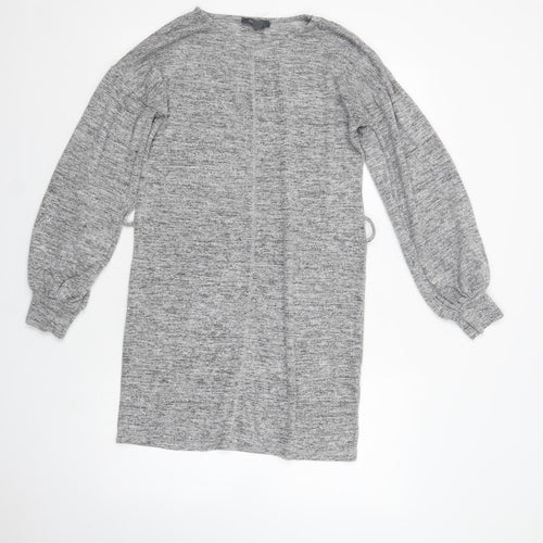 Primark Womens Grey Crew Neck  Polyester Tunic Jumper Size 10