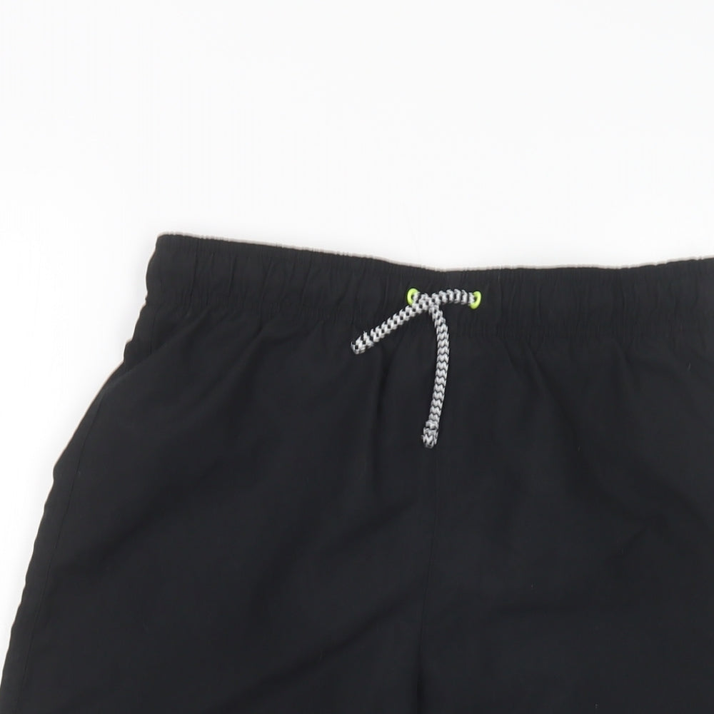 George Boys Black  Polyester Sweat Shorts Size 13-14 Years  Regular Drawstring